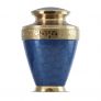 Blue Floral Brass Urn