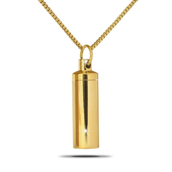 Solid Gold Cylinder Jewelry Urn