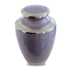 Purple Floral Adult Brass Urn