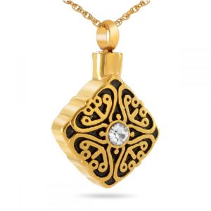 Solid Gold Detailed Crystal Pendant