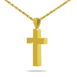 Steel Gold Cross Cremation Pendant