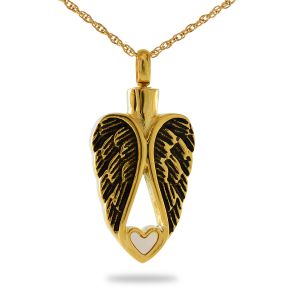 Gold Heart of an Angel Pendant Urn