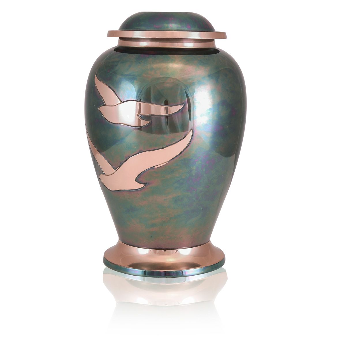Gleaming Dove Brass Urn